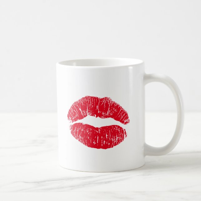 Red Kissing Lips Coffee Mug (Right)