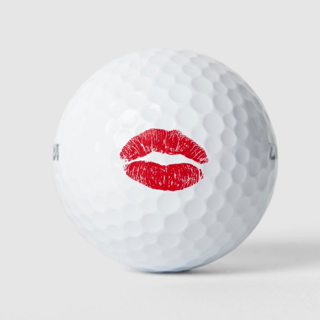 Red Kissing Lips Golf Balls (Front)