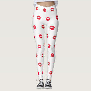 Red Kissing Lips Leggings