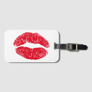 Red Kissing Lips Luggage Tag