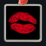 Red Kissing Lips on Black Metal Tree Decoration<br><div class="desc">Red kissing lips form a pattern that might be made with lipstick. It’s something for your love on Valentine’s Day or any other time of the year you feel romantic.</div>