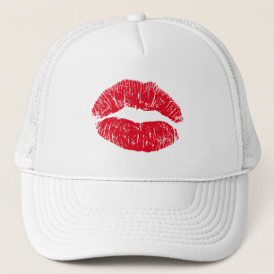Red Kissing Lips Trucker Hat