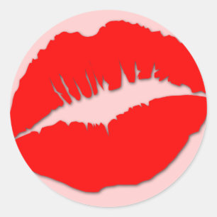 Red Kissy Lips Sticker