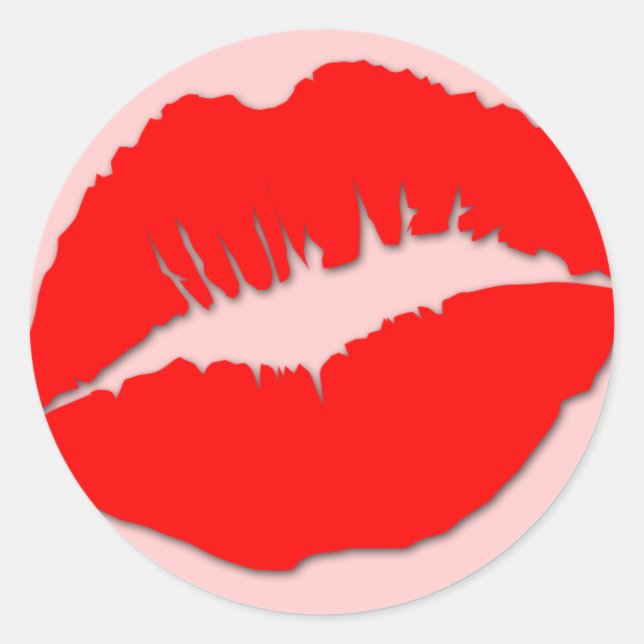 Red Kissy Lips Sticker (Front)