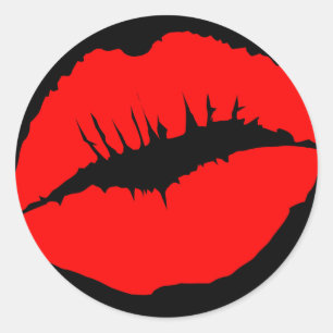 Red Kissy Lips Sticker
