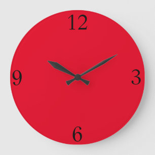 Red Kitchen Den Large Clock