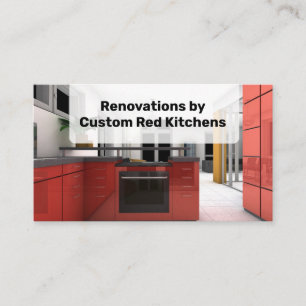 Red Kitchen Home Improvements Renovations Business Card