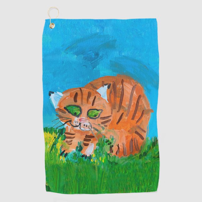 Red Kitten Golf Towel (Front)
