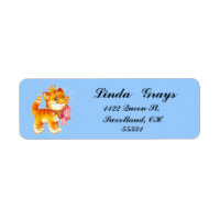 Red Kitten Postage Label
