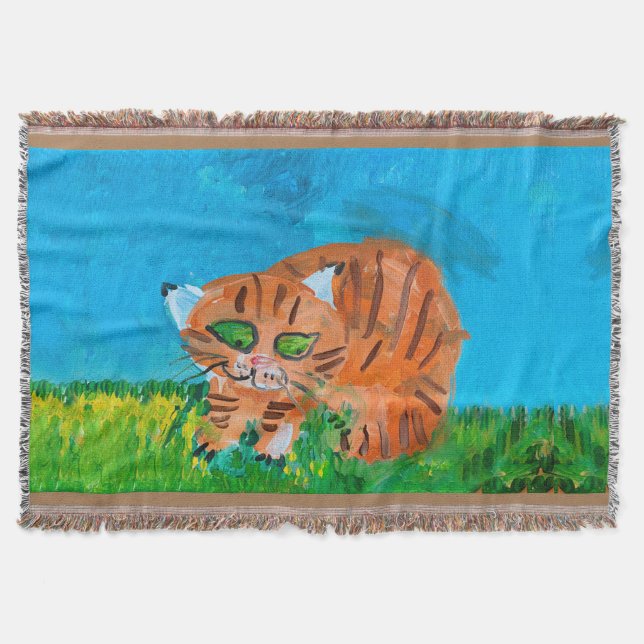 Red Kitten Throw Blanket (Front)