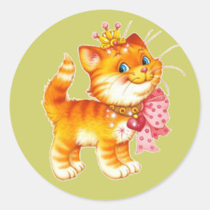 Red Kitten with a Crown Sticker