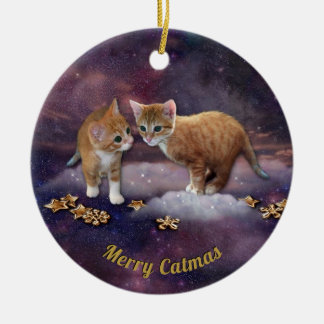 Red Kittens Ceramic Tree Decoration