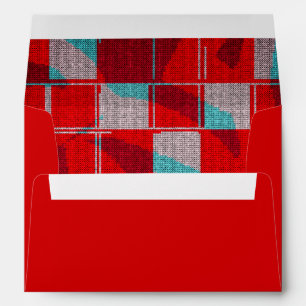 Red Knit Knitting Plaid Pattern Christmas Holiday Envelope