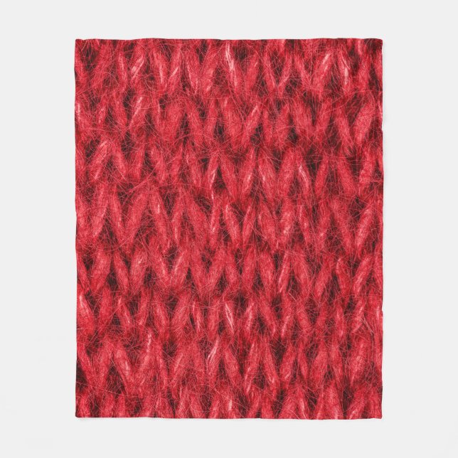 Red knitting wool texture background. fleece blanket (Front)