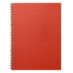 Red knitting wool texture background notebook
