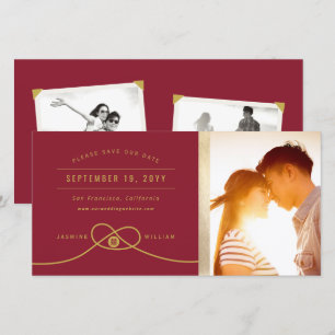 Red Knot Double Happiness Chinese Wedding Photo Save The Date