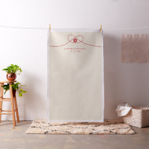 Red Knot Double Happiness Wedding Photo Backdrop