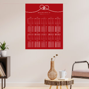 Red Knot Double Happiness Wedding Seating Chart