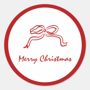 Red Knot Modern Christmas Classic Round Sticker