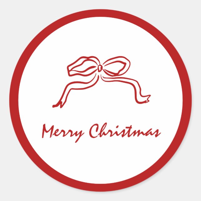 Red Knot Modern Christmas Classic Round Sticker (Front)