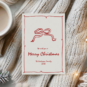 Red Knot Modern Christmas Holiday Card