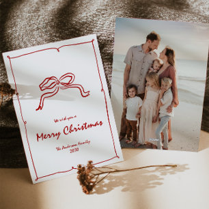 Red Knot Modern Christmas Holiday Card