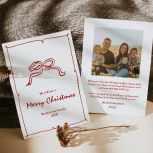 Red Knot Modern Christmas Photo Holiday Card