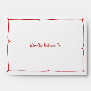 Red Knot Modern Christmas Whimsical Envelope