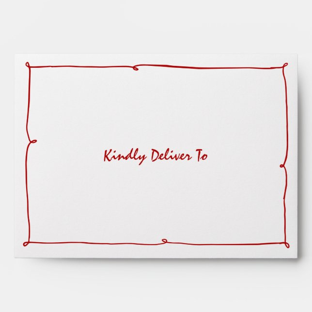 Red Knot Modern Christmas Whimsical Envelope (Front)