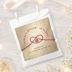 Red Knot Union Double Happiness Chinese Wedding Favour Bags