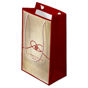 Red Knot Union Double Happiness Chinese Wedding Small Gift Bag