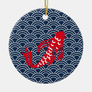Red Koi Fish Ceramic Tree Decoration