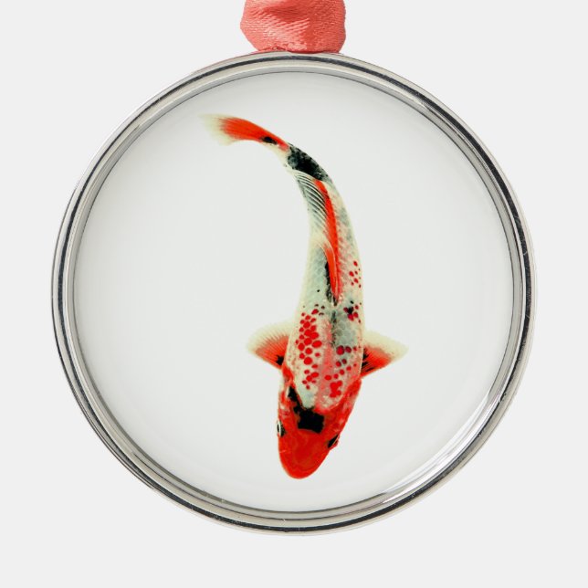 Red Koi Fish Metal Tree Decoration (Front)