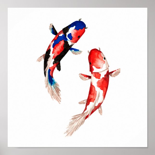 Red Koi Fish Poster (Front)