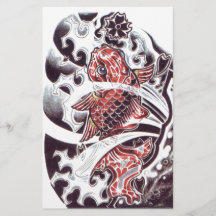 Red Koi Tattoo Design