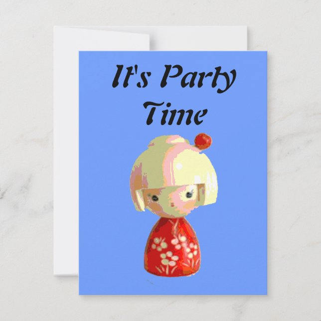 Red Kokeshi Invitation (Front)