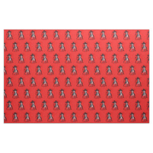 Red Krampus Slicing Heart Heartbreaker Fabric