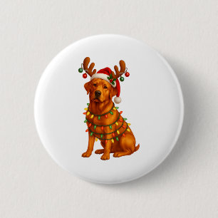 Red Lab Christmas Tree Light Pajama Labrador Dog L 6 Cm Round Badge