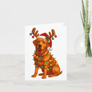 Red Lab Christmas Tree Light Pajama Labrador Dog L Card