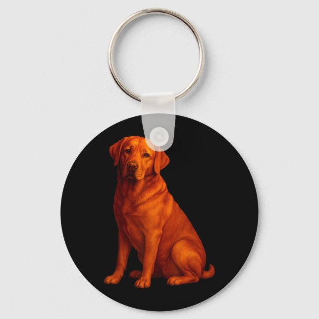 Red Lab Mum and Dad Labrador Dog Key Ring (Front)
