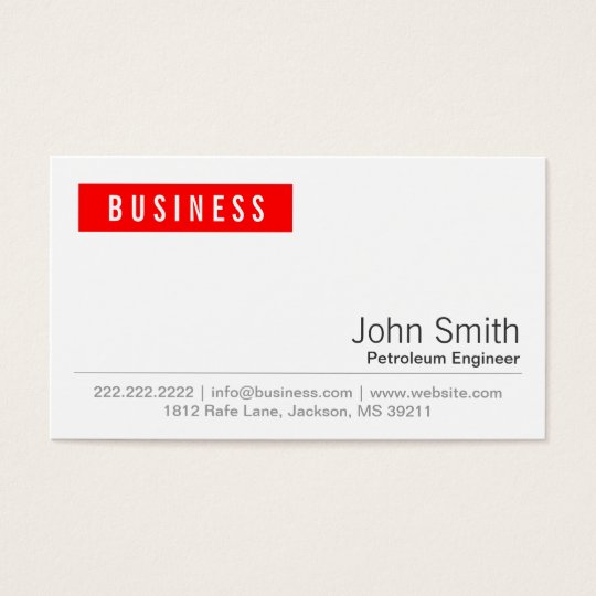 Red Label Petroleum Engineer Business Card