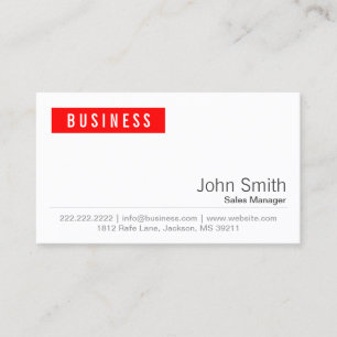 Red Label Sales Manager Business Card