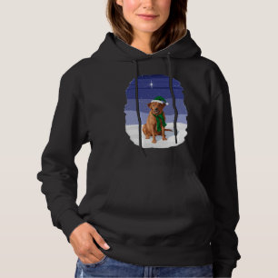 Red Labrador Retriever In Christmas Santa Hat Hoodie