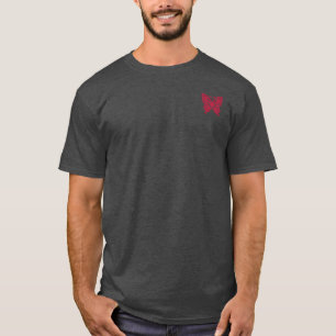 Red Lace Butterfly Emblem Blossom Basics T-Shirt