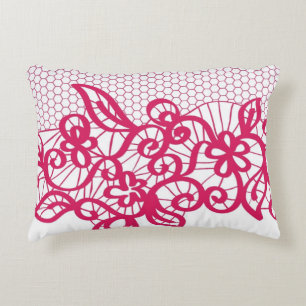 Red lace decorative cushion