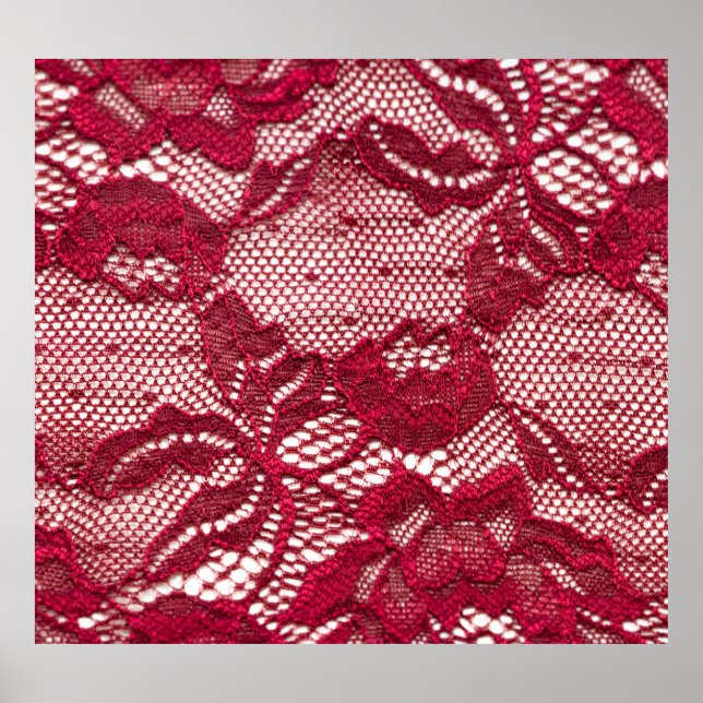Red lace: elastic jacquard textile. poster (Front)