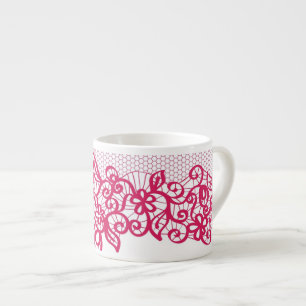Red lace espresso cup