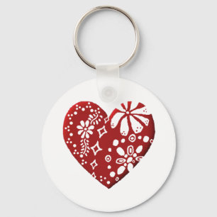 Red Lace Heart Key Ring