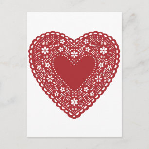 Red Lace Heart Postcard
