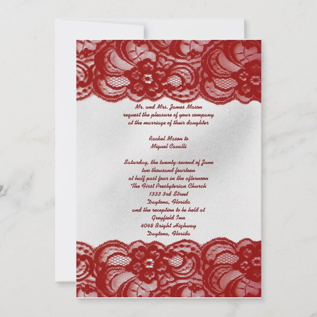 Red Lace Invites (Front)